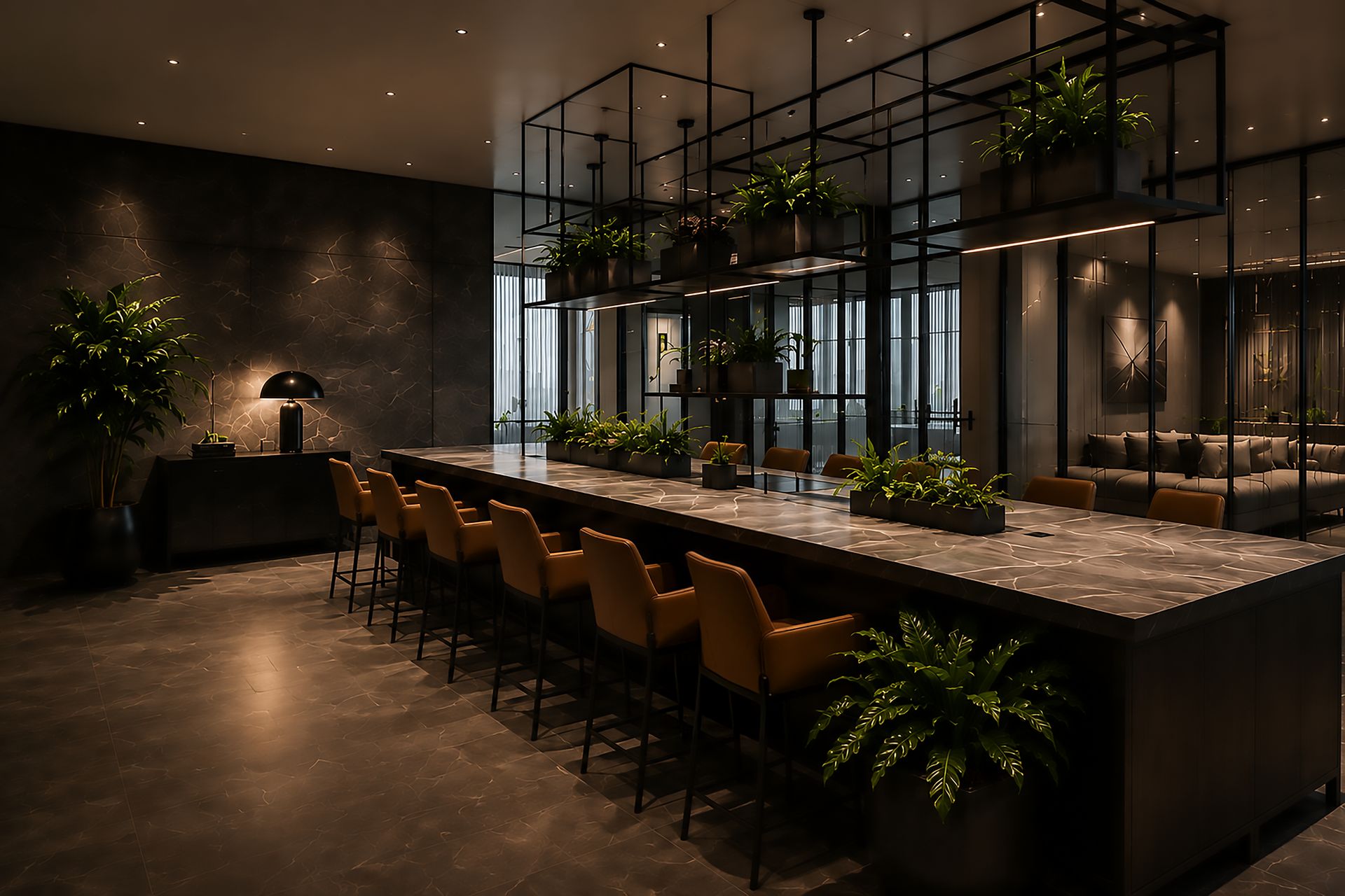 Atlas Workspace marble communal table